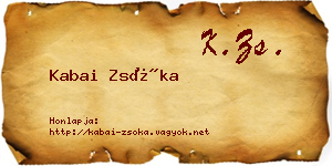 Kabai Zsóka névjegykártya